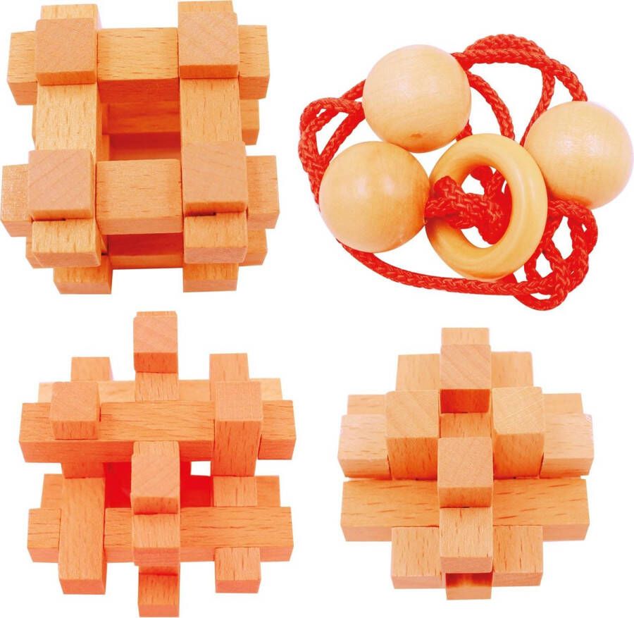 Fan Toys Eureka 3D Puzzle breinbrekerset Extreme Wooden 4-delig rood