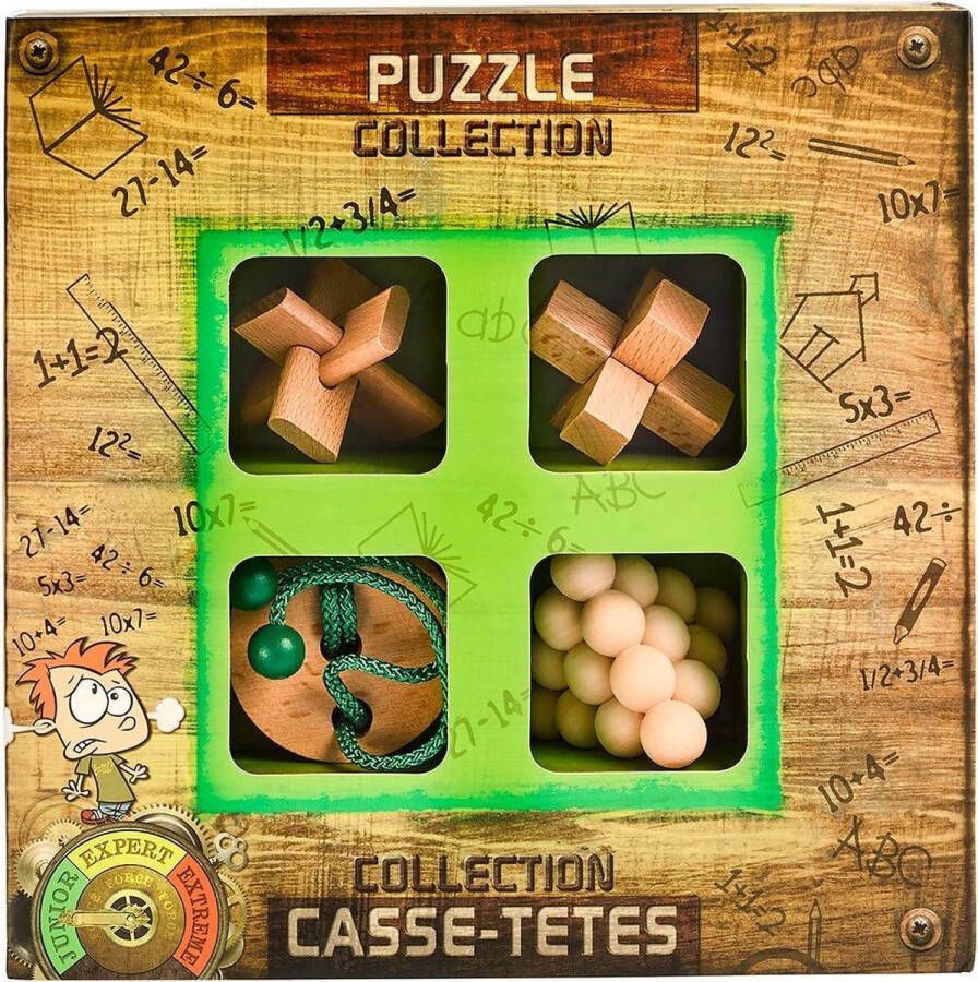 Fan Toys Eureka 3D Puzzle breinbrekerset Junior Wooden 4-delig groen