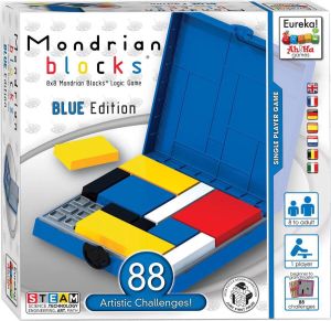 Fan Toys Ah!Ha Games logica-spel Mondriaan Blokken blauw 56 delig