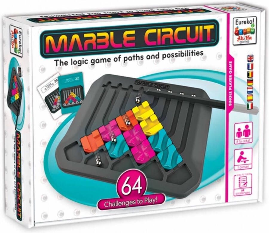 Dobeno Ah!Ha Games logica-spel Marble Circuit junior zwart 20-delig