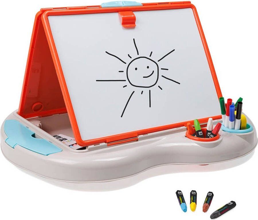 Eurekakids Art Tafel Tekenbord Draagbaar Krijtbord en Whiteboard in 1 Inclusief Accessoires