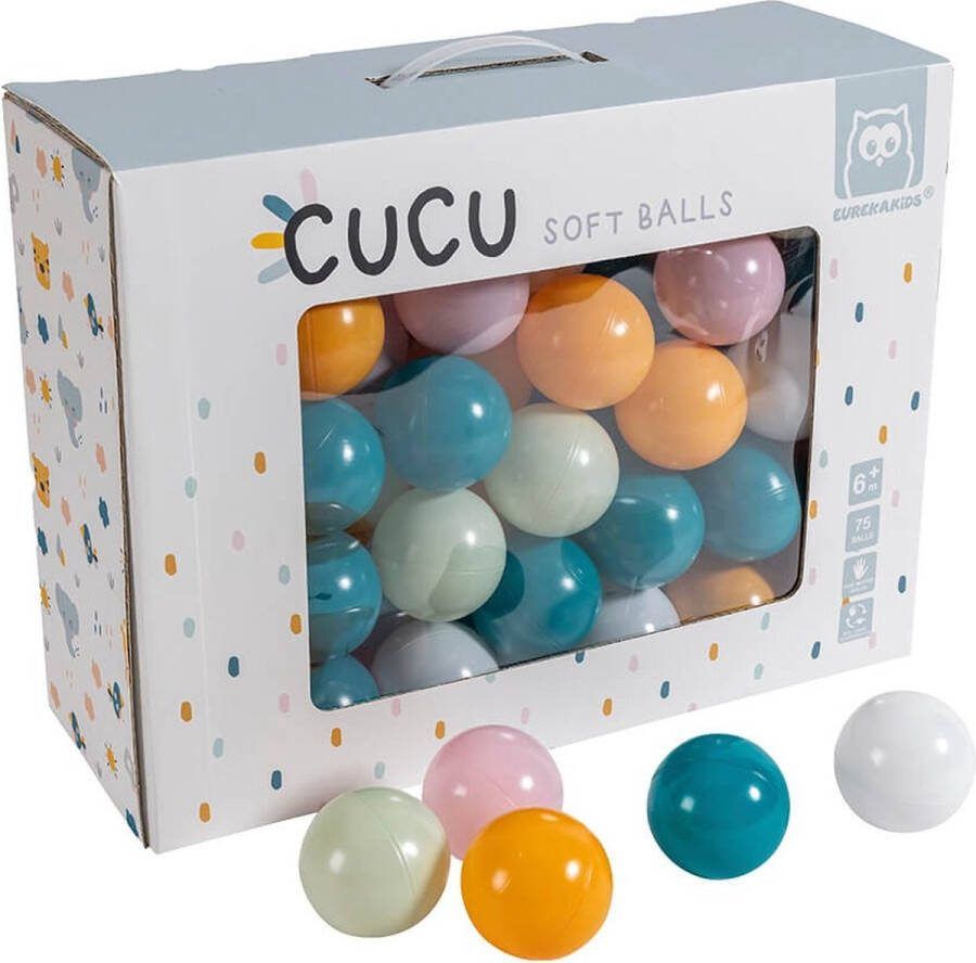 Eurekakids Baby Ballenset 75 Ballen Stijlvolle Ballenbakballen in Doos