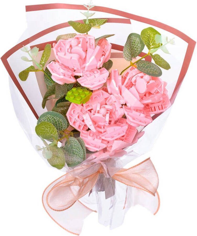 Eurekakids Bouwset Boeket Bloemen Roze Bos 234 Bouwstenen In Giftbox 36 x 20 x 6 cm