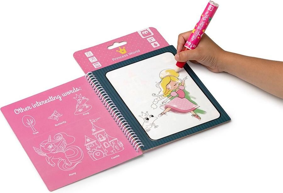 Eurekakids Magic Tekenboek met Water Doodle Boek Unicorn en Prinses Tekenen met Waterstift