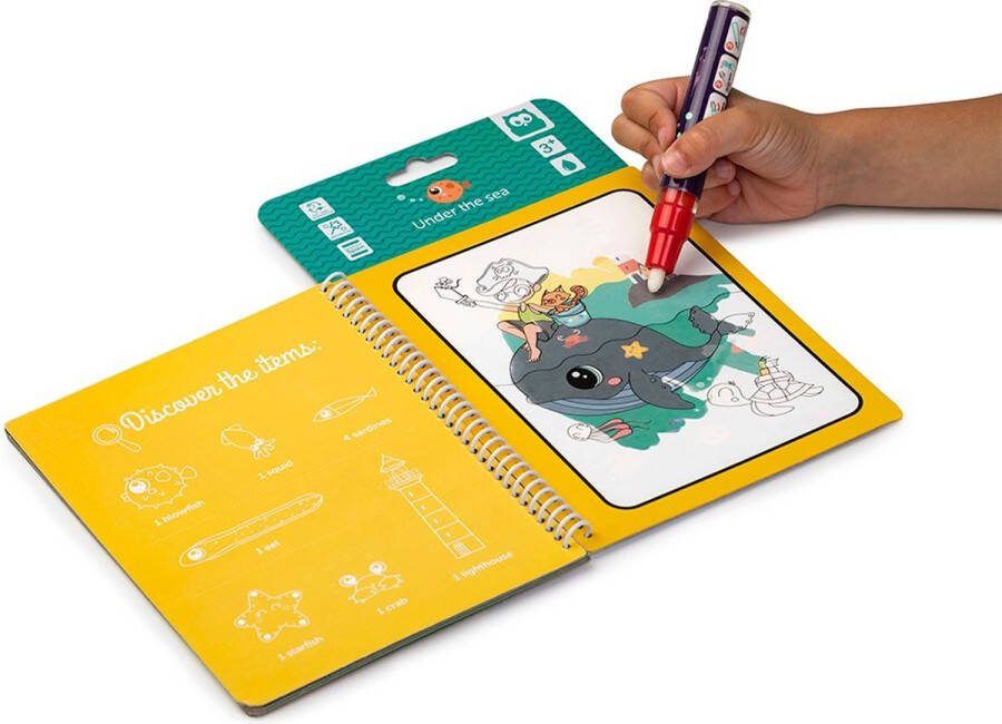 Eurekakids Magic Tekenboek met Water Doodle Boek Zeedieren Tekenen met Waterstift
