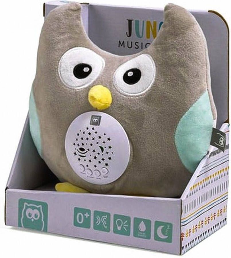 Eurekakids Nachtlamp Uil Baby Pluche Projector met Muziek Sterrenprojector voor Babykamer