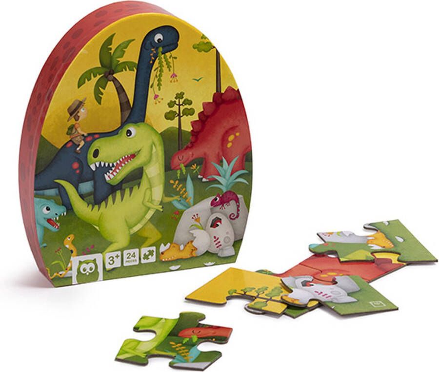 Eurekakids Puzzel Dinosaurus 24 Stukjes Dino Kinderpuzzel in Prehistorie 50 x 40 cm