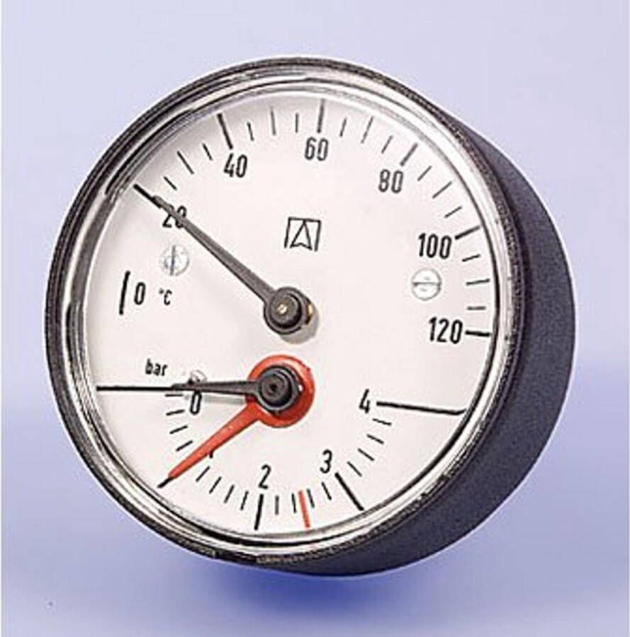 Euro-Index mano thermometer 1 2 0 120°C 0 4 bar axiaal