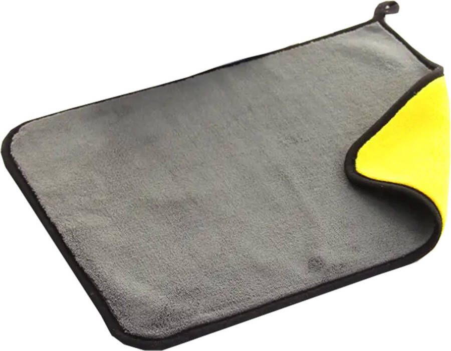 Eurocatch Microvezeldoek Car Drying Towel Grijs Geel 60x90cm Droogdoek Auto wassen Krasvrij