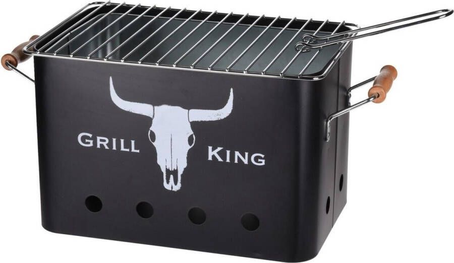 Eurocatch Outdoor Grill King Houtskoolbarbecue Rechthoek Mat Zwart 32x20x20 cm