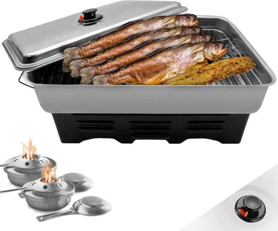Eurocatch RVS Tafelrookoven Deluxe Tafelmodel Rookoven 40x25x19cm