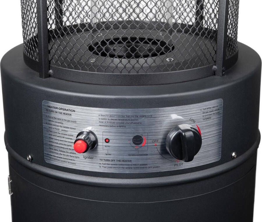 Eurom Flameheater Round 11000 Patioheater Terrasverwarmer Zwart - Foto 2