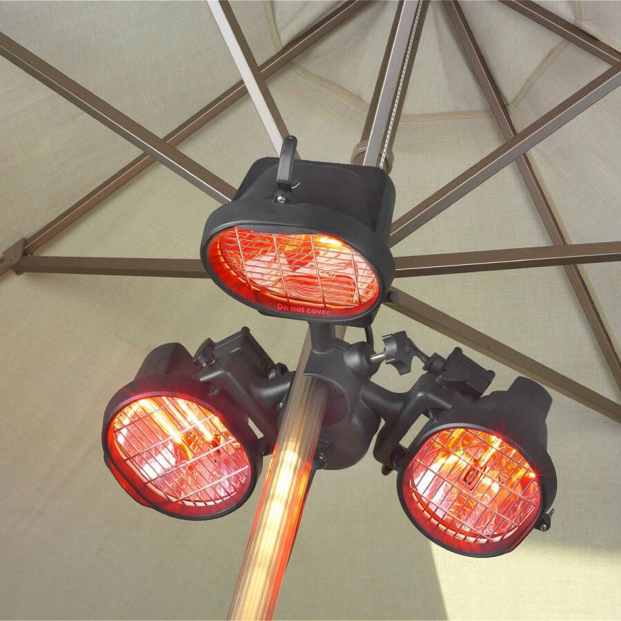 Eurom Parasol heater 1500 Terrasverwarmer elektrisch Kunststof Zwart
