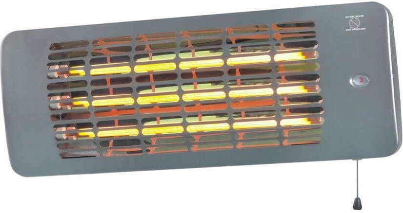 EUROM Terrasverwarmer Q-time 2001 Wandmontage 2000w Zilver
