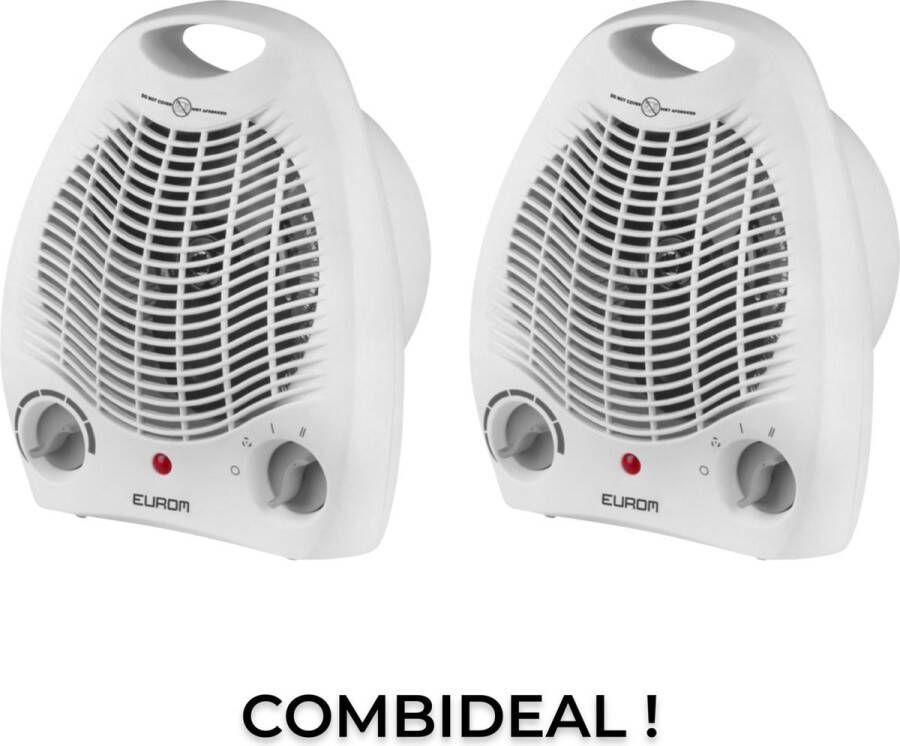 Eurom Ventilatorkachel VK2002 Wit 1000 tot 2000Watt COMBIDEAL 2 STUK(S) kachel snelverwarmer electric heater