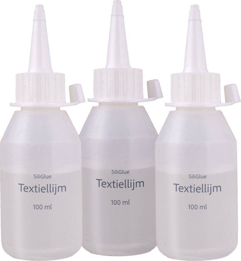 Euromercerie Siliglue Textiellijm 100 ML set van 3 flesjes met doseerdop