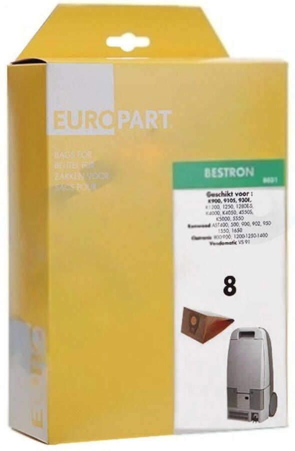 Europart BE01 stofzuigerzakken geschikt voor Bestron K900 910S 930E 5 stuks