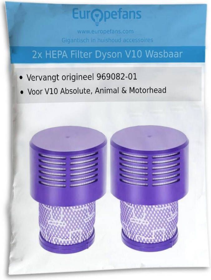 TotalReplace 2x HEPA filter voor Dyson V10 Sv12 stofzuiger Total Clean Parquet Motorhead wasbaar steelstofzuiger
