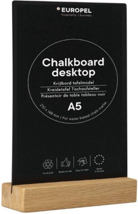 Europel krijtbord klein staand tafelmodel krijtbordjes klein A5 hout