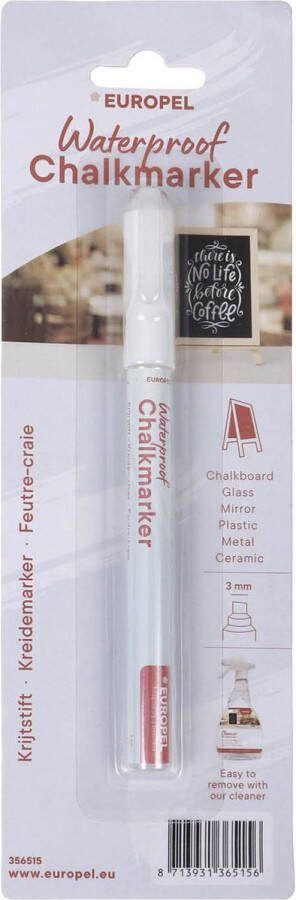 Europel Watervaste Krijtstift 3mm Wit – 1 stuk Perfect voor krijtborden en creatieve projecten
