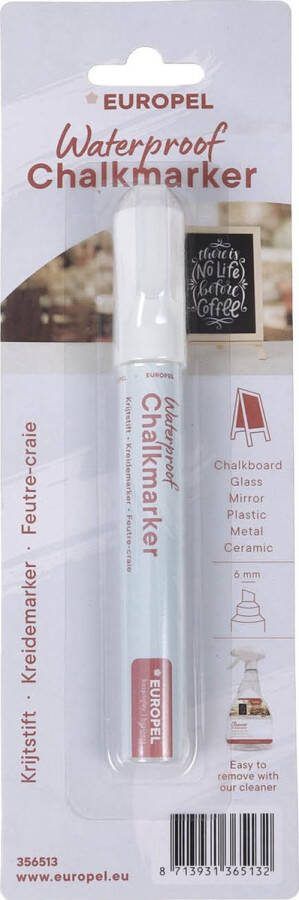 Europel Watervaste Krijtstift 6mm Wit – 1 stuk Perfect voor krijtborden en creatieve projecten