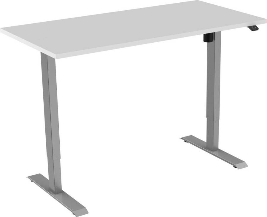 Euroseats Active zit sta bureau elektrisch 160 x 80 cm grijs frame Wit werkblad- ergonomisch bureau verstelbaar bureau