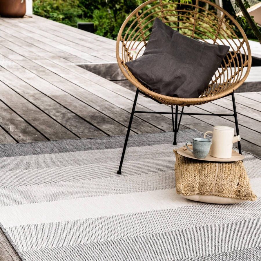 Eva Interior Buiten vloerkleed Boa Zwart Wit dubbelzijdig Polypropyleen 200 x 290 cm (L)