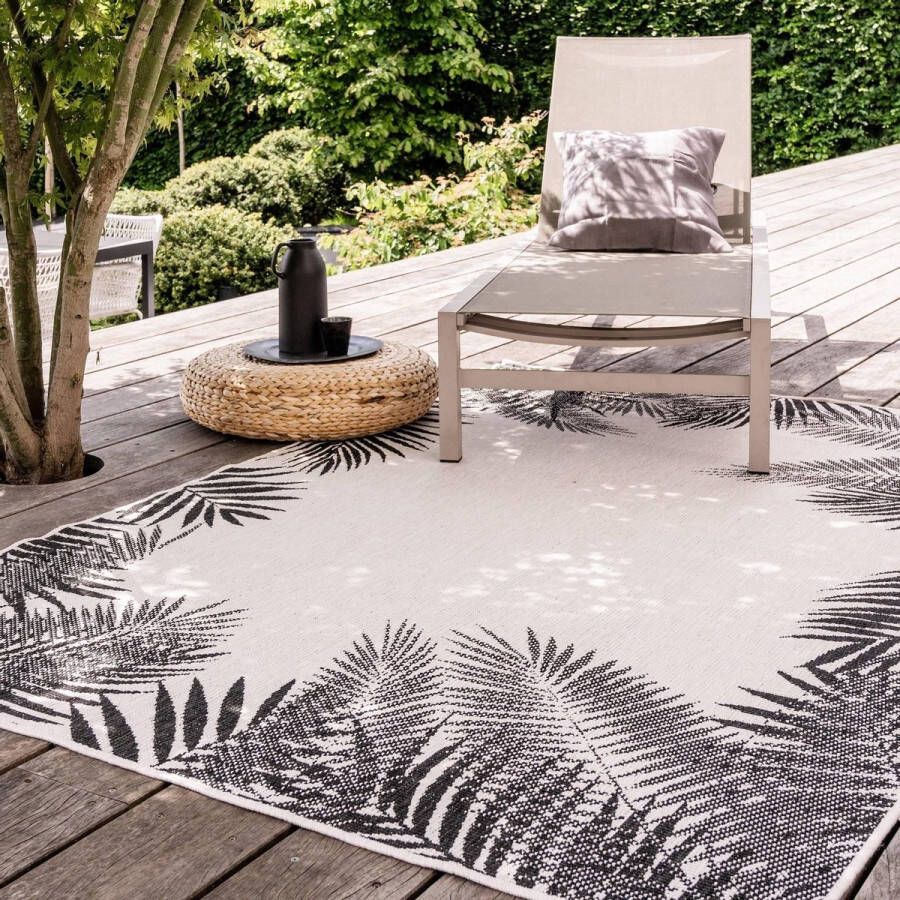 Eva Interior Buiten vloerkleed Leaf Zwart dubbelzijdig Polypropyleen 200 x 290 cm (L)