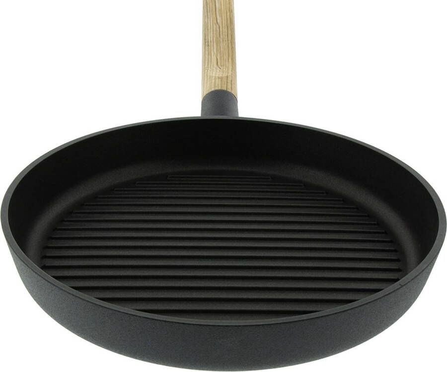 Eva Solo Nordic Kitchen Gietaluminium Slip-Let Non-Stick Grillpan Ø 28 cm Hout Zwart