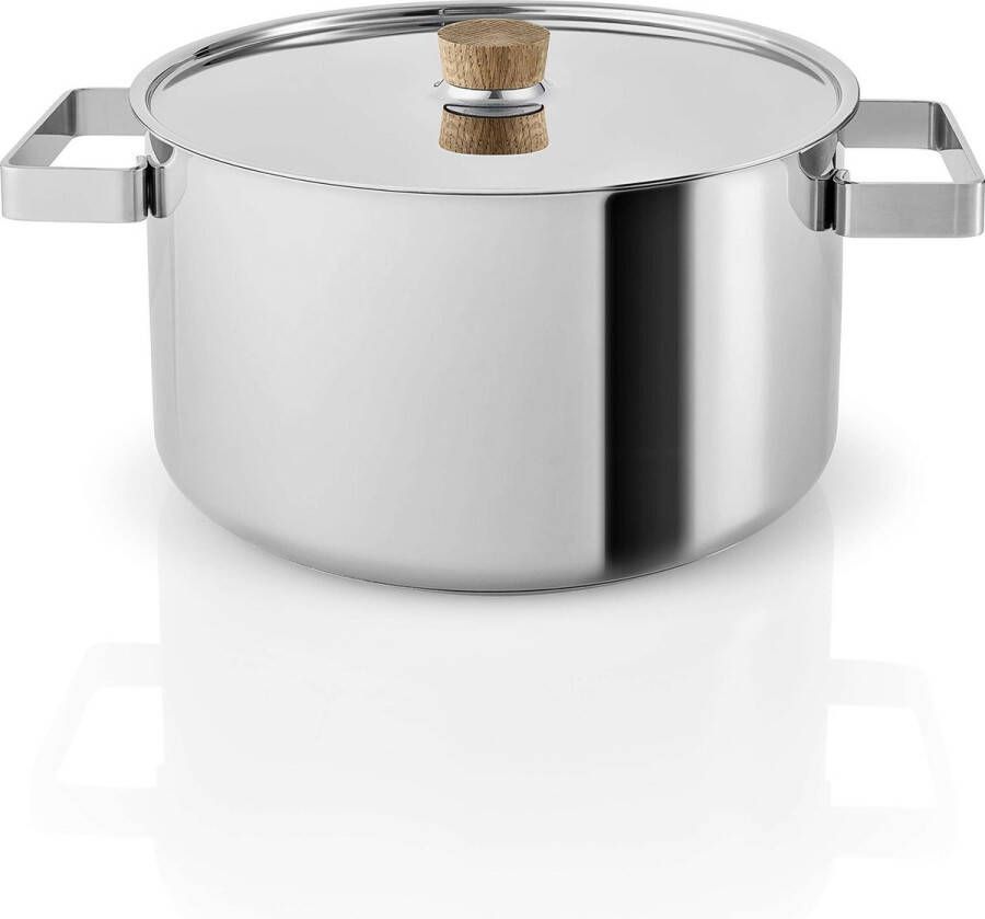 Eva Solo Nordic Kitchen Stainless Steel Kookpan Ø 25.5 cm 6.0 Liter Zilver Roestvast Staal Hout