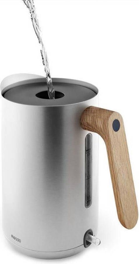 Eva Solo Nordic Kitchen Waterkoker 1 5 liter Zilver Roestvast Staal Kunststof Hout