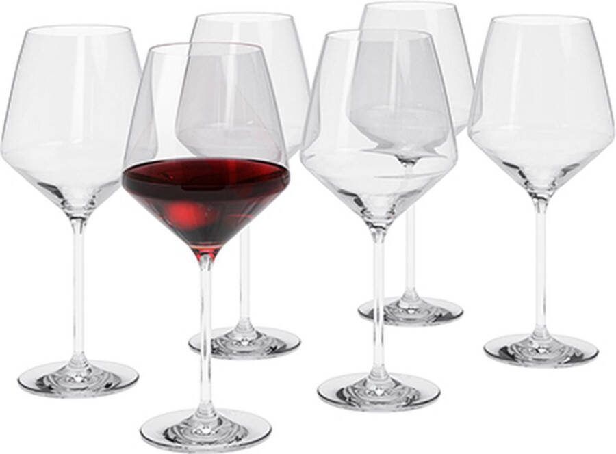 Eva Trio Legio Nova Glas Wijn Bourgogne 650 ml Set van 6 Stuks Transparant Glas