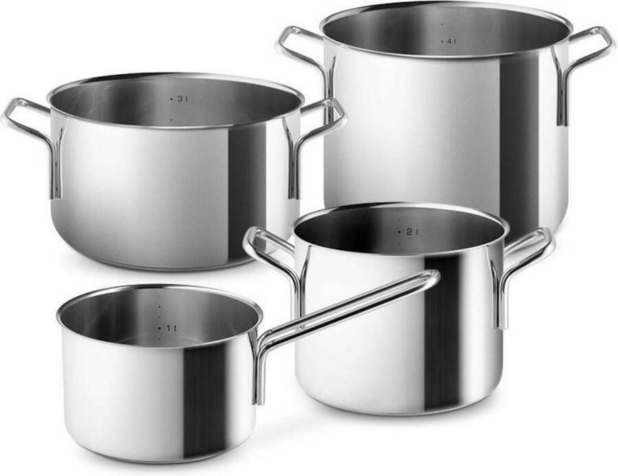 Eva Trio Kookpannenset Collection Set van 4 Stuks Zilver Roestvast Staal