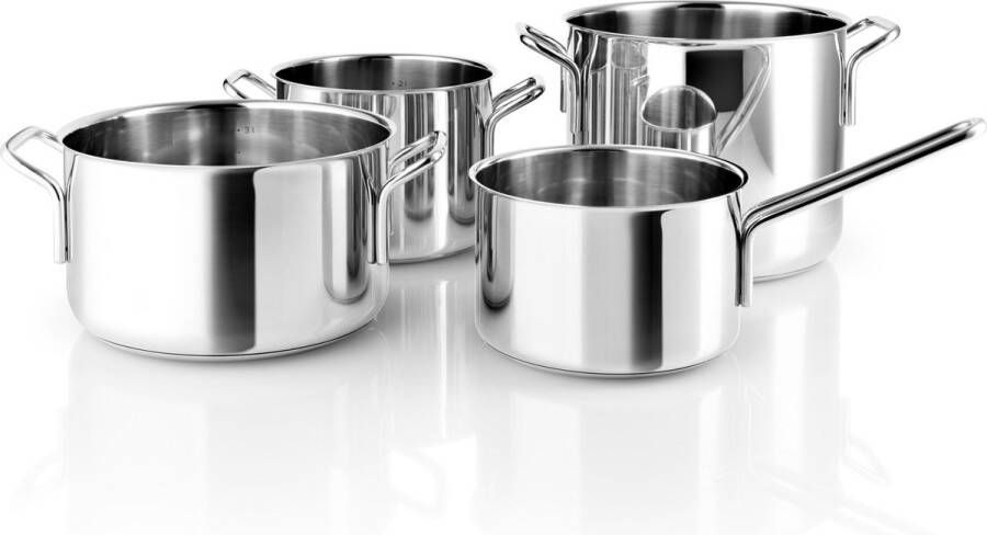 Eva Trio Kookpannenset Collection Set van 4 Stuks Zilver Roestvast Staal