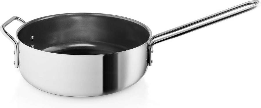 Eva Trio Stainless Steel Slip-Let Ceramic Sauteerpan Ø 24 cm Roestvast Staal Zilver