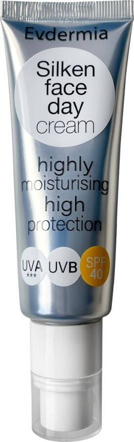Evdermia Silken Face Day Cream SPF40 Hydraterende & Anti-aging Dagcrème voor alle huidtypes met hoge zonbescherming 50 ml