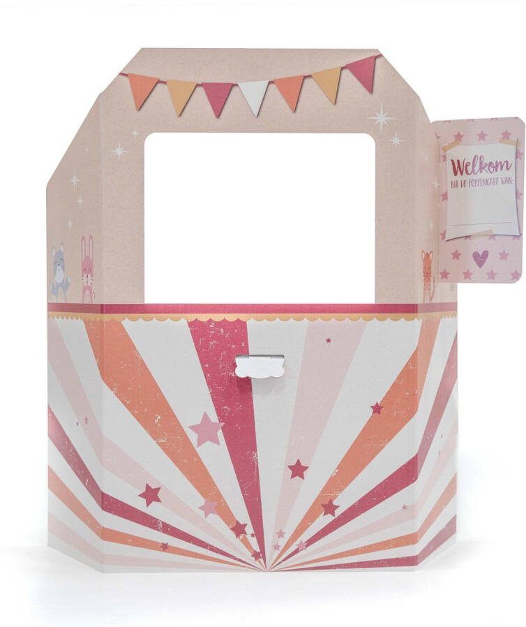 EVE kids Poppenkast Karton Met Poppen Voor Jongens En Meisjes Duurzaam Karton Terra Roze