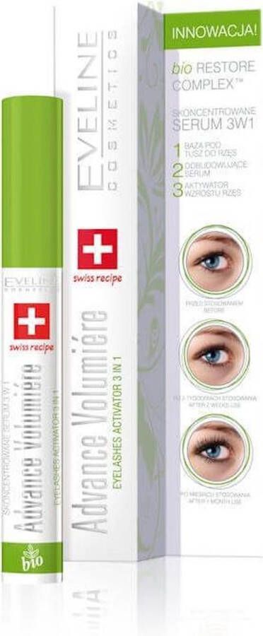 Eveline Cosmetics Advance Volumiere Eyelashes Activator Wimperserum 3in1 10ml.