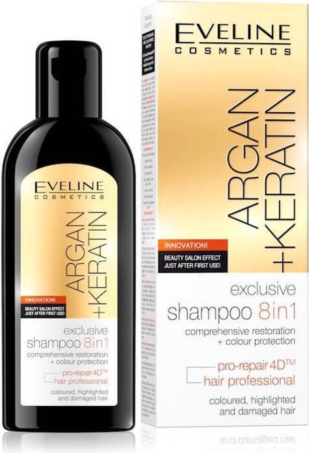 Dermarolling Eveline Cosmetics Argan + Keratin Exclusive Shampoo 8in1 150ml.