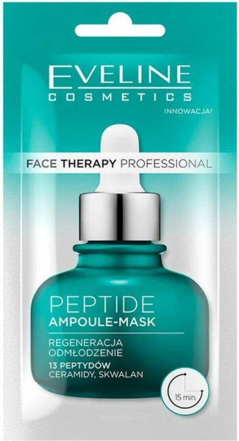 Eveline Cosmetics Face therapy professional Peptide ampul gezichtsmasker 8ml Met 13 Peptiden Ceramiden en Squalane
