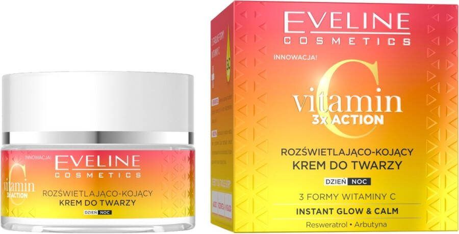 Eveline Cosmetics Vitamine C 3x Actie verhelderende en verzachtende gezichtscrème 50ml