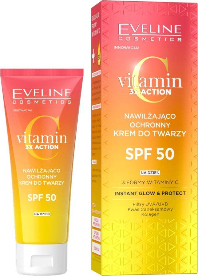 Eveline Cosmetics Vitamine C 3x Action hydraterende en beschermende gezichtscrème SPF50 30ml