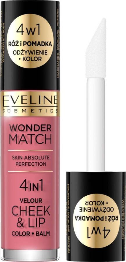 Eveline Cosmetics Wonder Match Velour Cheek&Lip blush en vloeibare lipstick 04 4.5ml