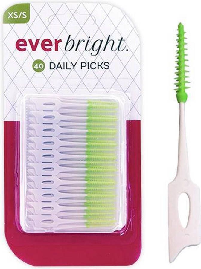 Everbright. Everbright DailyPicks 40 stuks | Daily Tooth Picks voor dagelijkse reiniging | Tandenstoker rubber