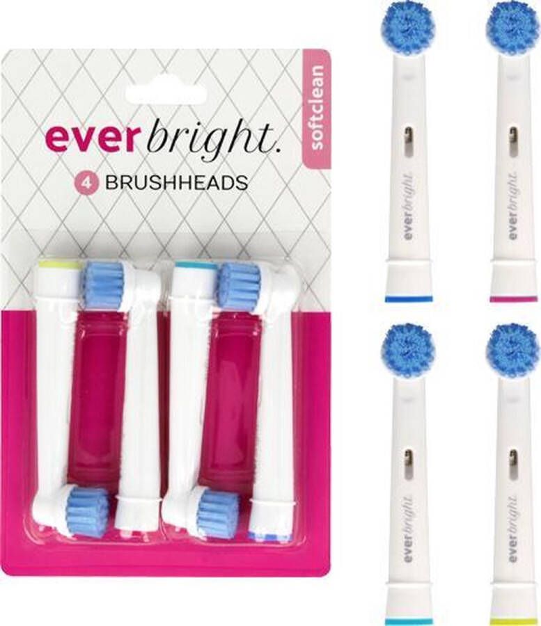 Everbright. Oral-B geschikte opzetborstels Everbright SoftClean opzetborstels 4 stuks Voor gevoelige tanden en tandvlees Sensitive Geschikt voor Oral-B tandenborstels
