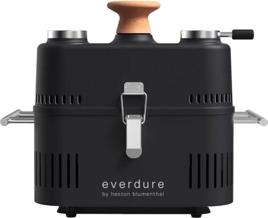 Everdure by Heston Blumenthal Cube 360 Houtskool Barbecue met Gereedschapset Zwart Roestvast Staal Chroom