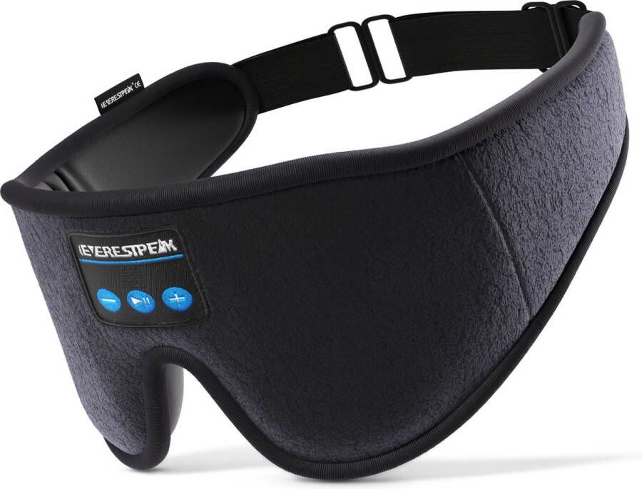 EverestPeak Premium Bluetooth 3D Slaapmasker met Ingebouwde Koptelefoon – Geluiddempende Slaaptrainer en Verstelbaar Oogmasker voor Tinnitus Meditatie en Slaap – Zwart – Comfortabel Wasbaar Draadloos