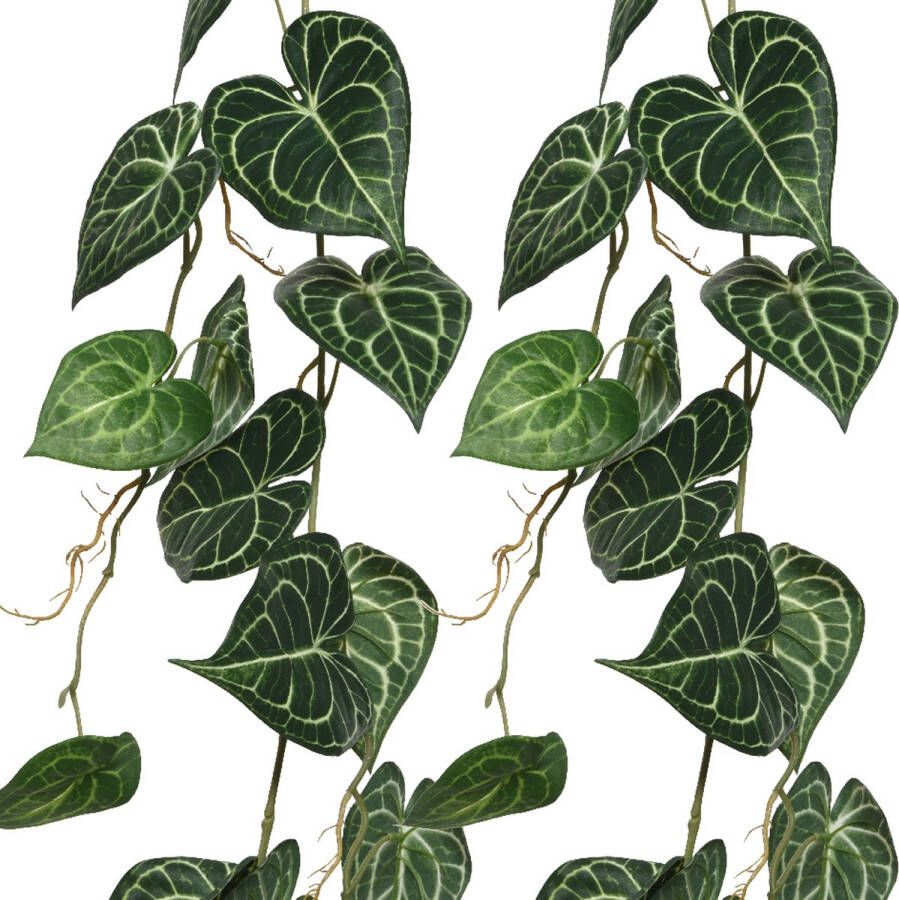 Everlands kunst hangplant klimop hedera 2x 115 cm groen Kunstplanten