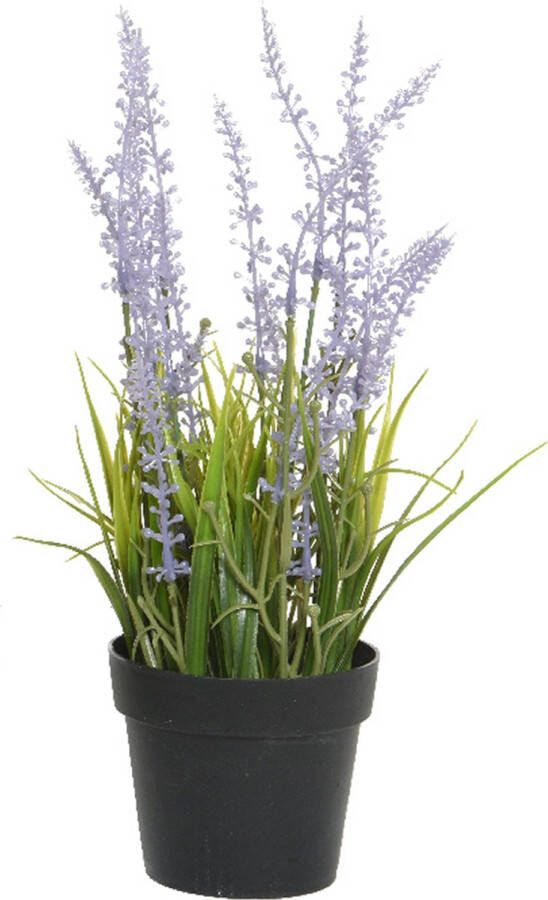 Everlands Lavendel kunstplant in pot lila paars D15 x H30 cm