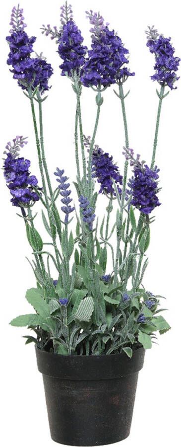 Everlands Lavendel kunstplant in pot paars D18 x H38 cm